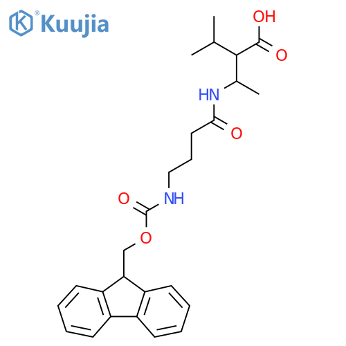 3-4-({(9H-fluoren-9-yl)methoxycarbonyl}amino)butanamido-2-(propan-2-yl)butanoic acid structure
