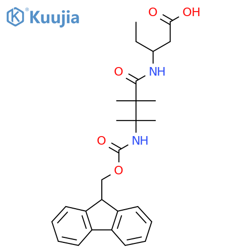 3-3-({(9H-fluoren-9-yl)methoxycarbonyl}amino)-2,2,3-trimethylbutanamidopentanoic acid structure