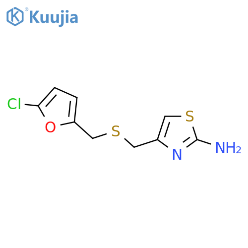 4-({(5-chlorofuran-2-yl)methylsulfanyl}methyl)-1,3-thiazol-2-amine structure
