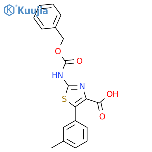 2-{(benzyloxy)carbonylamino}-5-(3-methylphenyl)-1,3-thiazole-4-carboxylic acid structure