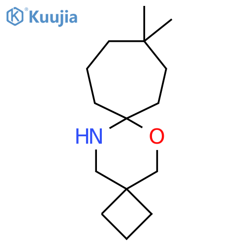 10,10-dimethyl-6-oxa-14-azadispiro3.2.6^{7}.2^{4}pentadecane structure