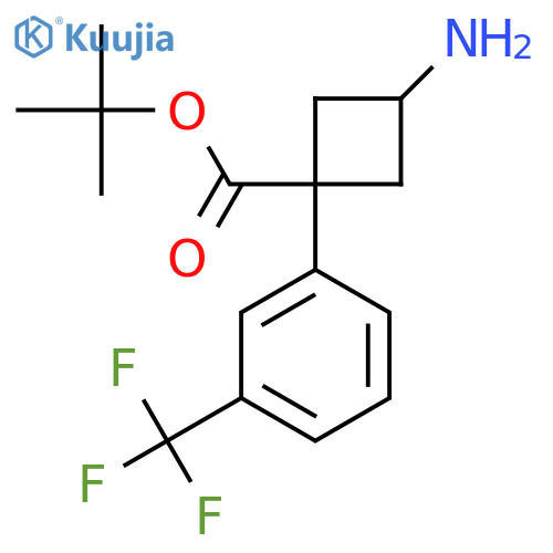 tert-butyl 3-amino-1-3-(trifluoromethyl)phenylcyclobutane-1-carboxylate structure
