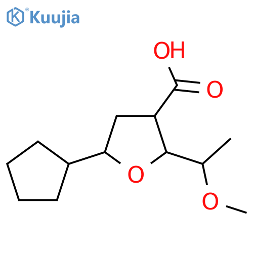5-cyclopentyl-2-(1-methoxyethyl)oxolane-3-carboxylic acid structure