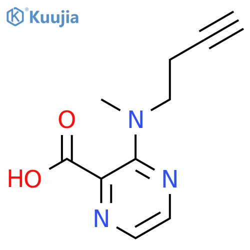 3-(but-3-yn-1-yl)(methyl)aminopyrazine-2-carboxylic acid structure