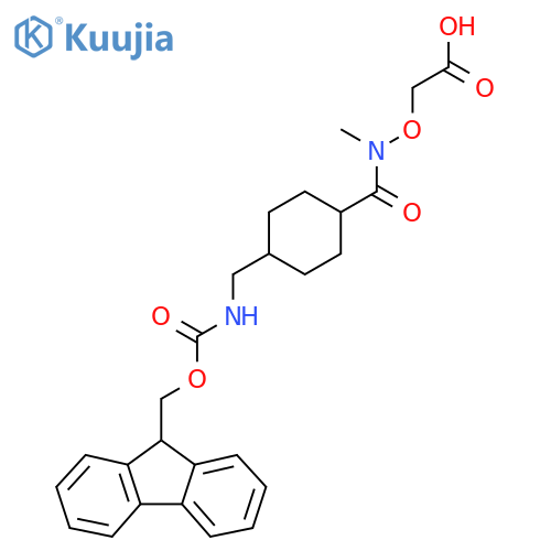 2-(1-{4-({(9H-fluoren-9-yl)methoxycarbonyl}amino)methylcyclohexyl}-N-methylformamido)oxyacetic acid structure