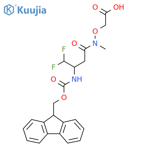 2-{3-({(9H-fluoren-9-yl)methoxycarbonyl}amino)-4,4-difluoro-N-methylbutanamidooxy}acetic acid structure