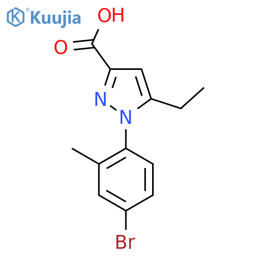 1-(4-bromo-2-methylphenyl)-5-ethyl-1H-pyrazole-3-carboxylic acid structure