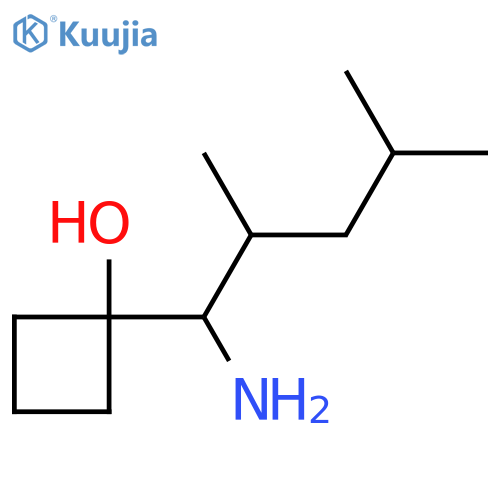 1-(1-amino-2,4-dimethylpentyl)cyclobutan-1-ol structure