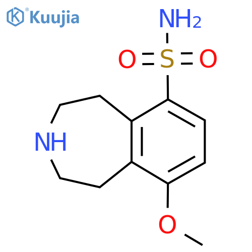 9-methoxy-2,3,4,5-tetrahydro-1H-3-benzazepine-6-sulfonamide structure