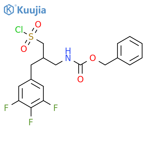 benzyl N-3-(chlorosulfonyl)-2-(3,4,5-trifluorophenyl)methylpropylcarbamate structure
