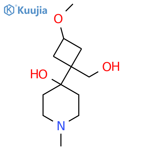 4-1-(hydroxymethyl)-3-methoxycyclobutyl-1-methylpiperidin-4-ol structure