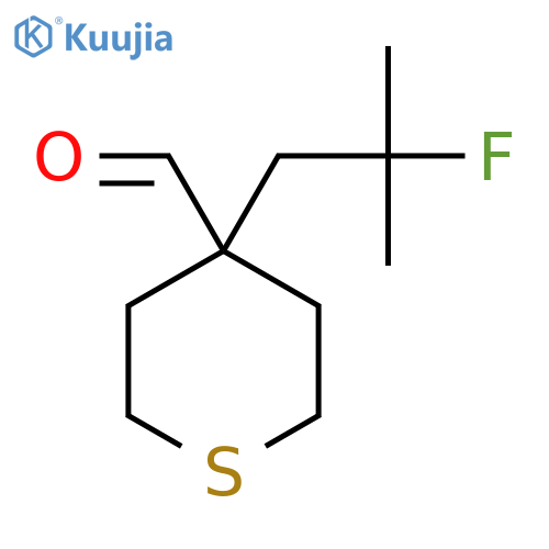 4-(2-fluoro-2-methylpropyl)thiane-4-carbaldehyde structure