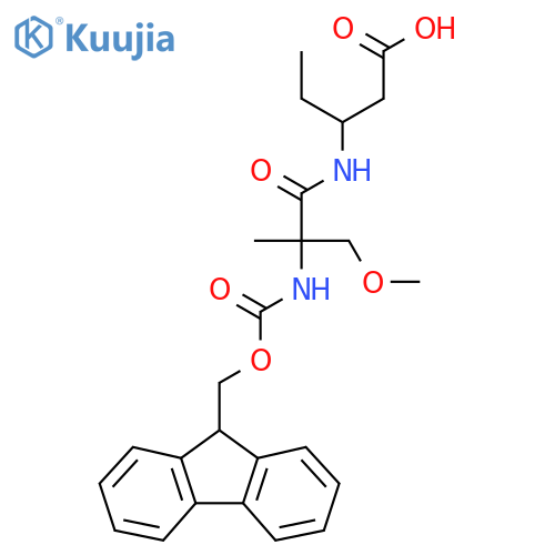 3-2-({(9H-fluoren-9-yl)methoxycarbonyl}amino)-2-(methoxymethyl)propanamidopentanoic acid structure