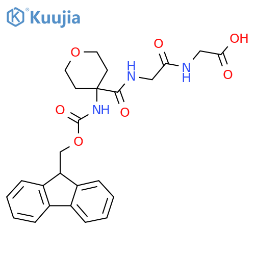 2-(2-{4-({(9H-fluoren-9-yl)methoxycarbonyl}amino)oxan-4-ylformamido}acetamido)acetic acid structure