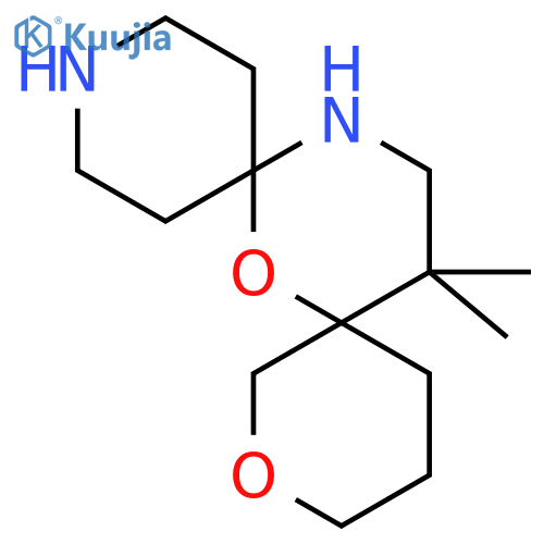 16,16-dimethyl-2,7-dioxa-11,14-diazadispiro5.1.5^{8}.3^{6}hexadecane structure