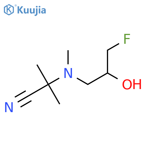 2-(3-fluoro-2-hydroxypropyl)(methyl)amino-2-methylpropanenitrile structure