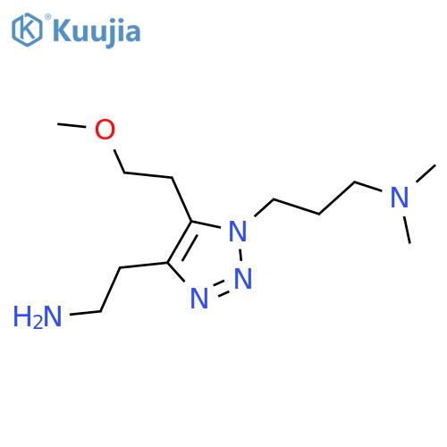 2-{1-3-(dimethylamino)propyl-5-(2-methoxyethyl)-1H-1,2,3-triazol-4-yl}ethan-1-amine structure