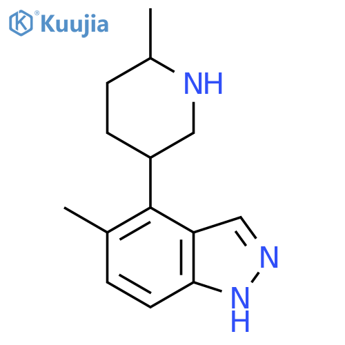 5-methyl-4-(6-methylpiperidin-3-yl)-1H-indazole structure