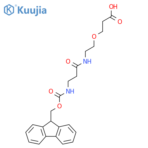 3-{2-3-({(9H-fluoren-9-yl)methoxycarbonyl}amino)propanamidoethoxy}propanoic acid structure