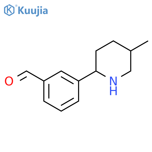 3-(5-methylpiperidin-2-yl)benzaldehyde structure