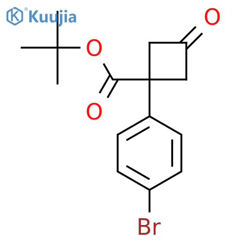 tert-butyl 1-(4-bromophenyl)-3-oxocyclobutane-1-carboxylate structure