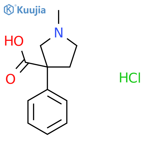 1-methyl-3-phenylpyrrolidine-3-carboxylic acid hydrochloride structure