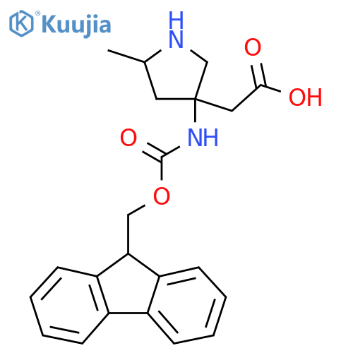 2-3-({(9H-fluoren-9-yl)methoxycarbonyl}amino)-5-methylpyrrolidin-3-ylacetic acid structure