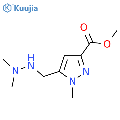methyl 5-(2,2-dimethylhydrazin-1-yl)methyl-1-methyl-1H-pyrazole-3-carboxylate structure