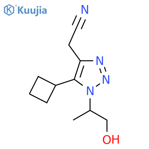 2-5-cyclobutyl-1-(1-hydroxypropan-2-yl)-1H-1,2,3-triazol-4-ylacetonitrile structure
