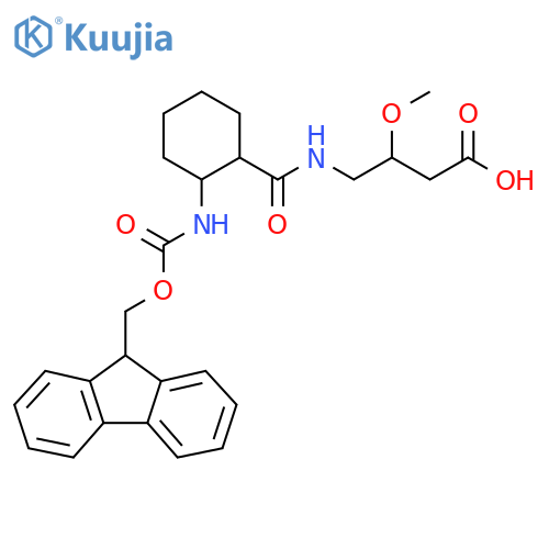 4-{2-({(9H-fluoren-9-yl)methoxycarbonyl}amino)cyclohexylformamido}-3-methoxybutanoic acid structure