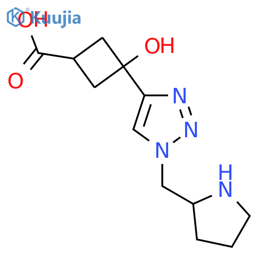3-hydroxy-3-{1-(pyrrolidin-2-yl)methyl-1H-1,2,3-triazol-4-yl}cyclobutane-1-carboxylic acid structure