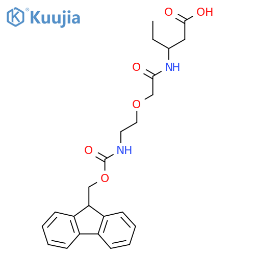 3-{2-2-({(9H-fluoren-9-yl)methoxycarbonyl}amino)ethoxyacetamido}pentanoic acid structure