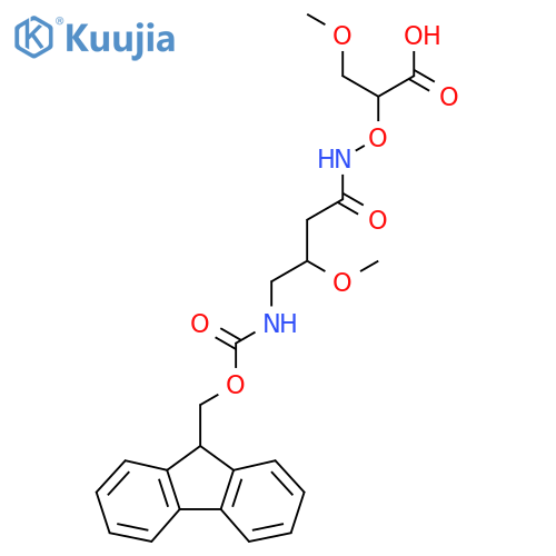 2-{4-({(9H-fluoren-9-yl)methoxycarbonyl}amino)-3-methoxybutanamidooxy}-3-methoxypropanoic acid structure