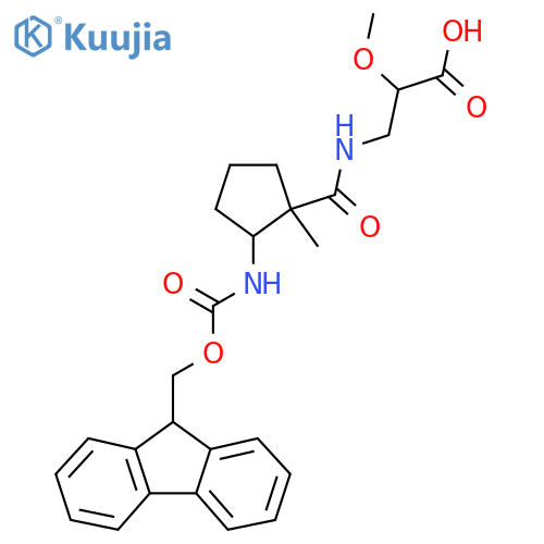 3-{2-({(9H-fluoren-9-yl)methoxycarbonyl}amino)-1-methylcyclopentylformamido}-2-methoxypropanoic acid structure