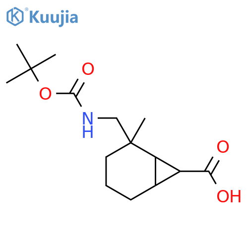 2-({(tert-butoxy)carbonylamino}methyl)-2-methylbicyclo4.1.0heptane-7-carboxylic acid structure
