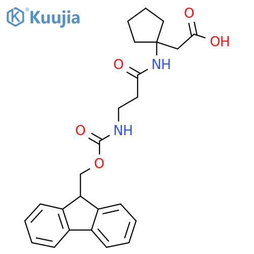 2-{1-3-({(9H-fluoren-9-yl)methoxycarbonyl}amino)propanamidocyclopentyl}acetic acid structure
