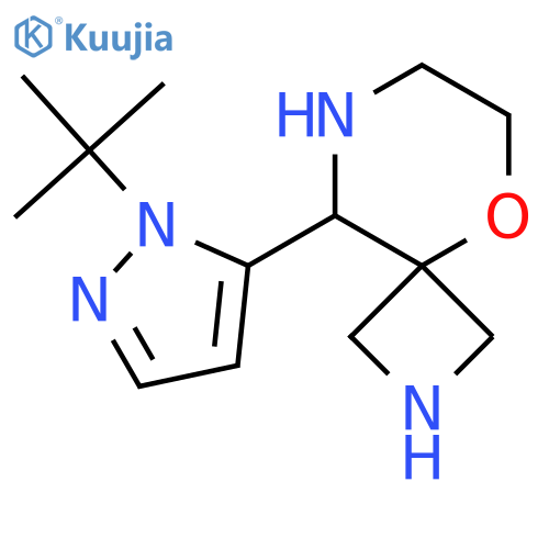 9-(1-tert-butyl-1H-pyrazol-5-yl)-5-oxa-2,8-diazaspiro3.5nonane structure