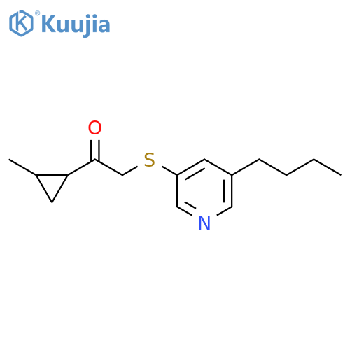 2-(5-butylpyridin-3-yl)sulfanyl-1-(2-methylcyclopropyl)ethan-1-one structure