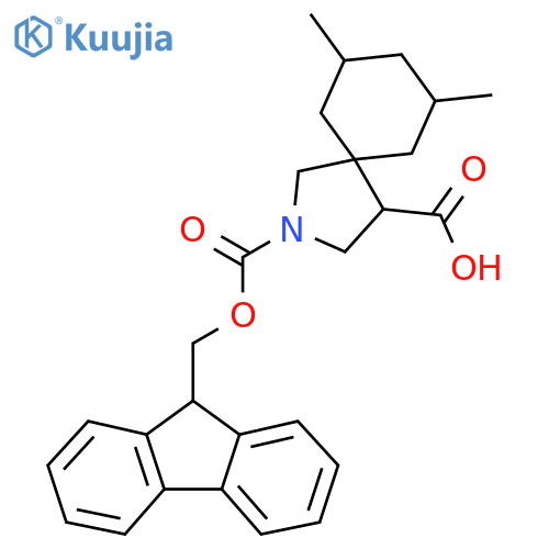 2-{(9H-fluoren-9-yl)methoxycarbonyl}-7,9-dimethyl-2-azaspiro4.5decane-4-carboxylic acid structure