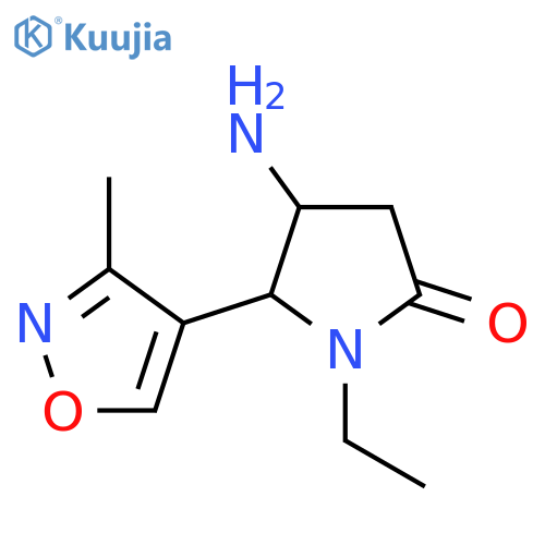 4-amino-1-ethyl-5-(3-methyl-1,2-oxazol-4-yl)pyrrolidin-2-one structure