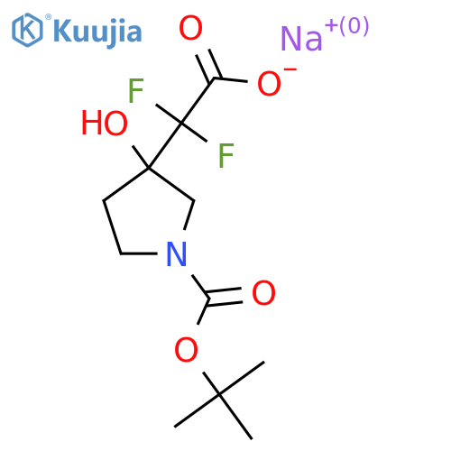 sodium 2-{1-(tert-butoxy)carbonyl-3-hydroxypyrrolidin-3-yl}-2,2-difluoroacetate structure