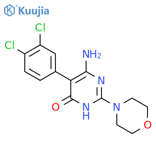 6-Amino-5-(3,4-dichlorophenyl)-2-(morpholin-4-yl)-3,4-dihydropyrimidin-4-one structure