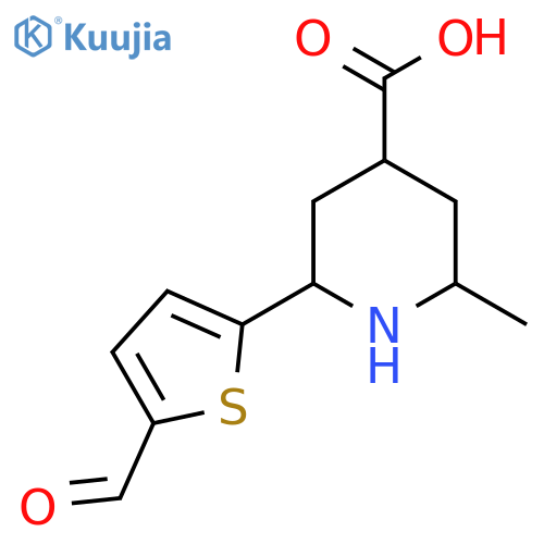 2-(5-formylthiophen-2-yl)-6-methylpiperidine-4-carboxylic acid structure