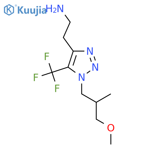 2-1-(3-methoxy-2-methylpropyl)-5-(trifluoromethyl)-1H-1,2,3-triazol-4-ylethan-1-amine structure
