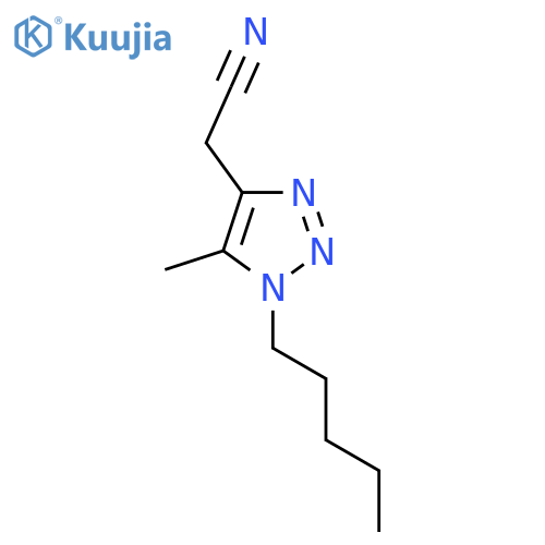 2-(5-methyl-1-pentyl-1H-1,2,3-triazol-4-yl)acetonitrile structure