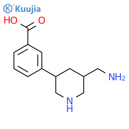 3-5-(aminomethyl)piperidin-3-ylbenzoic acid structure