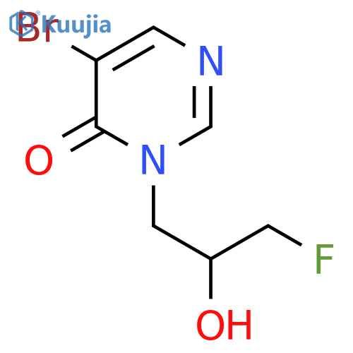 5-bromo-3-(3-fluoro-2-hydroxypropyl)-3,4-dihydropyrimidin-4-one structure