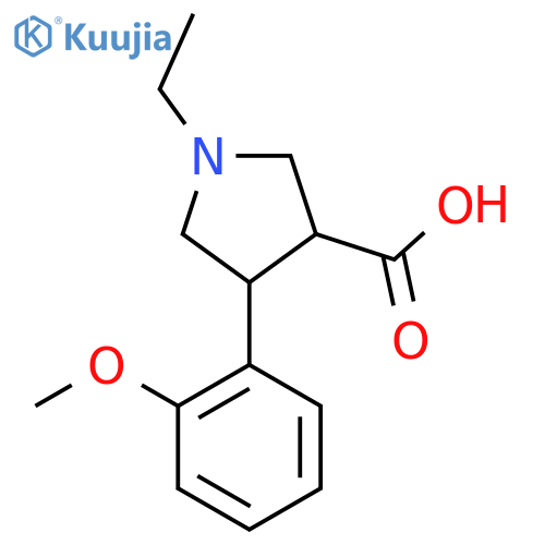 1-ethyl-4-(2-methoxyphenyl)pyrrolidine-3-carboxylic acid structure