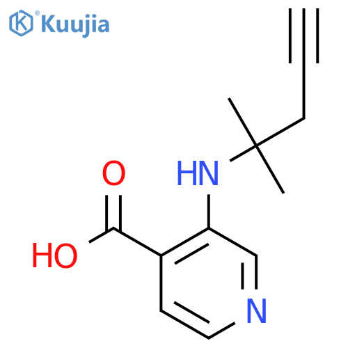 3-(2-methylpent-4-yn-2-yl)aminopyridine-4-carboxylic acid structure