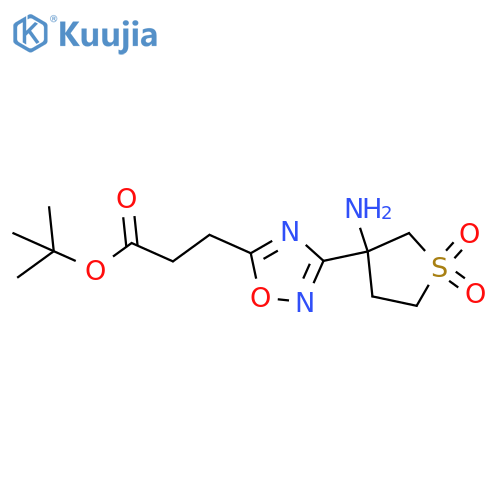 tert-butyl 3-3-(3-amino-1,1-dioxo-1lambda6-thiolan-3-yl)-1,2,4-oxadiazol-5-ylpropanoate structure
